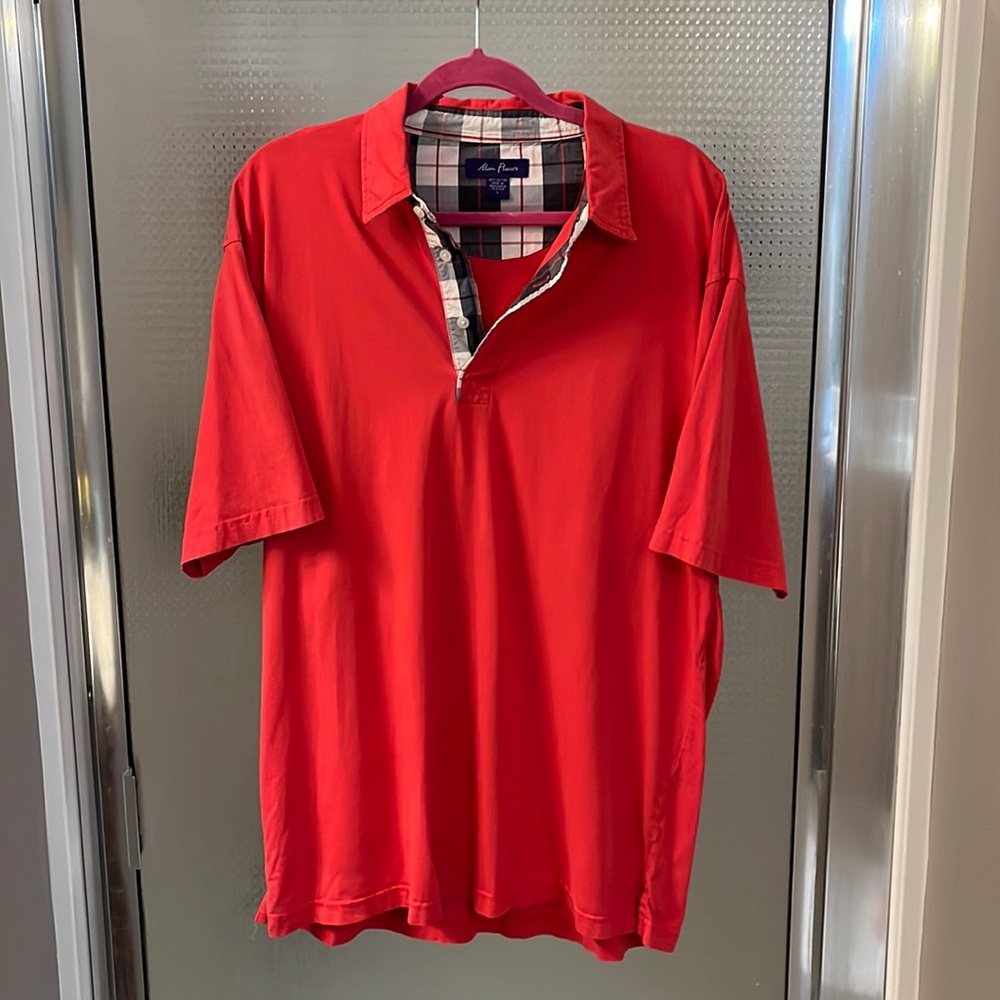 Red Polo shirt, Alan Flusser